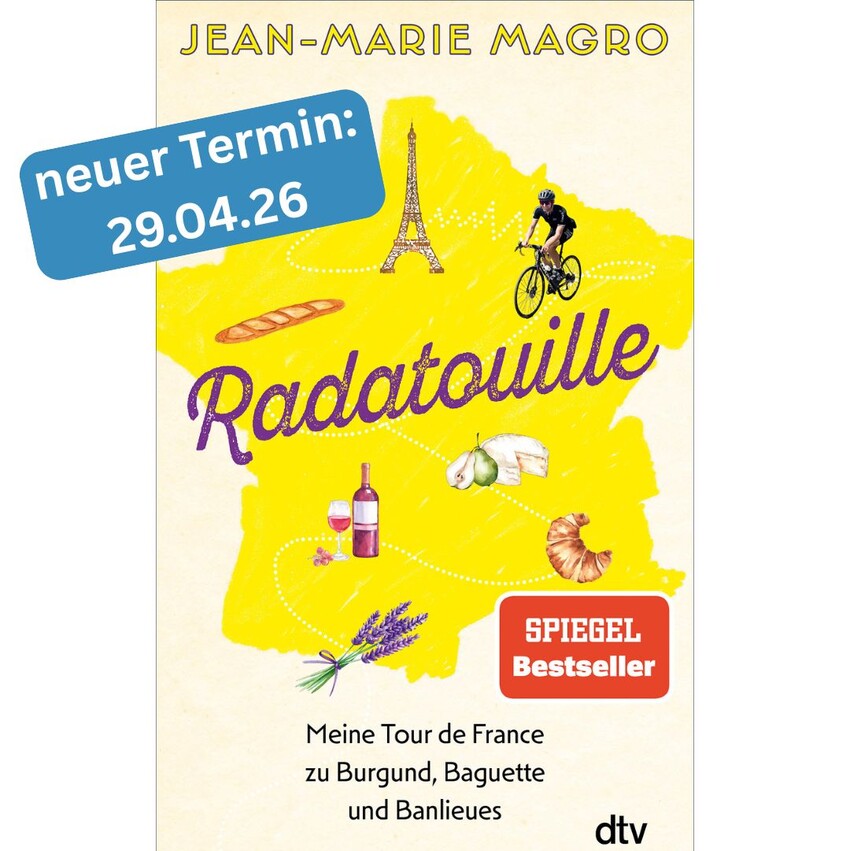Buchcover "Radatouille" und Hinweis zum neuen Termin 29.4.26.