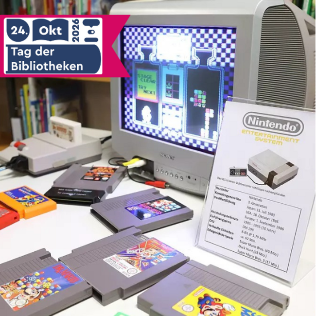alter Bildschirm mit Retro-Spielen