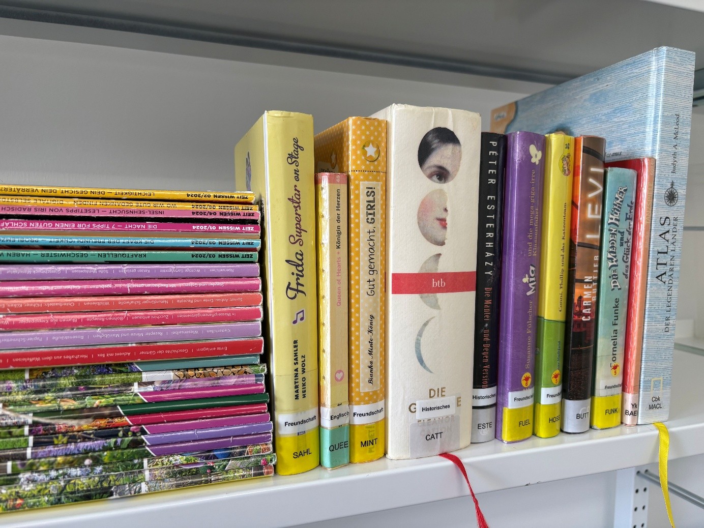 bunte Zeitschriften und Bücher für den Flohmarkt